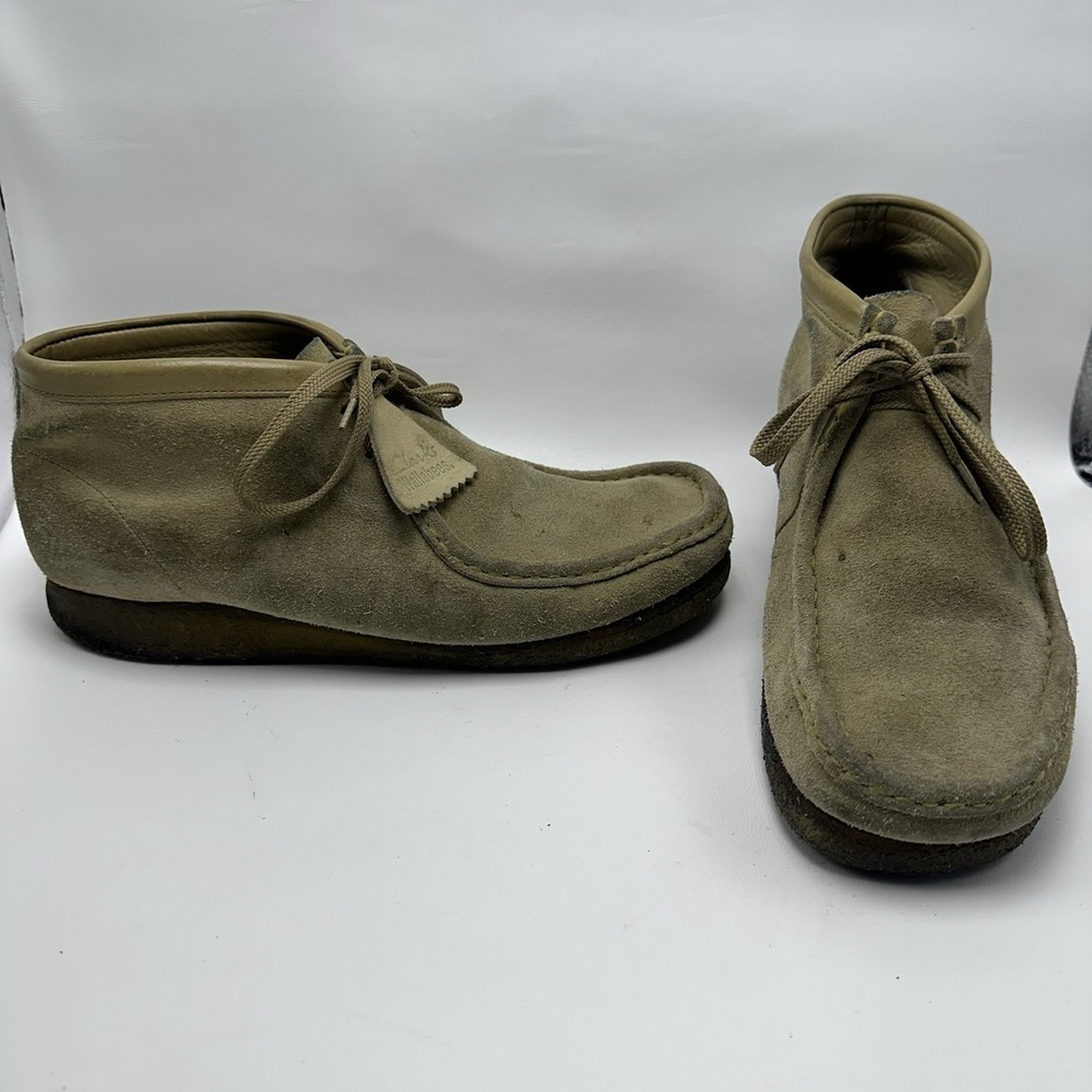 Clark's Wallabee Men's Chukka Boot 10.5 Beige Suede Leather‎ Originals Shoes